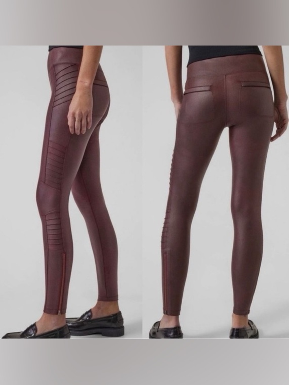 Athleta Delancey Gleam Moto Tight | Size Medium | Decadent Chocolate